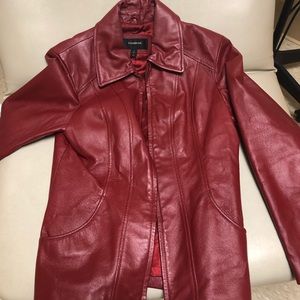 Red leather jacket